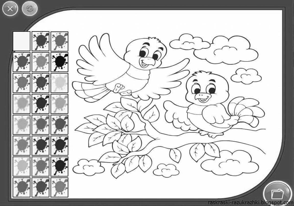 Color-luminous playing ru coloring page для детей 6-7 лет