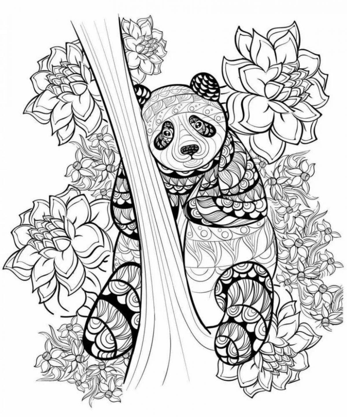 Grand coloring page антистресс панда