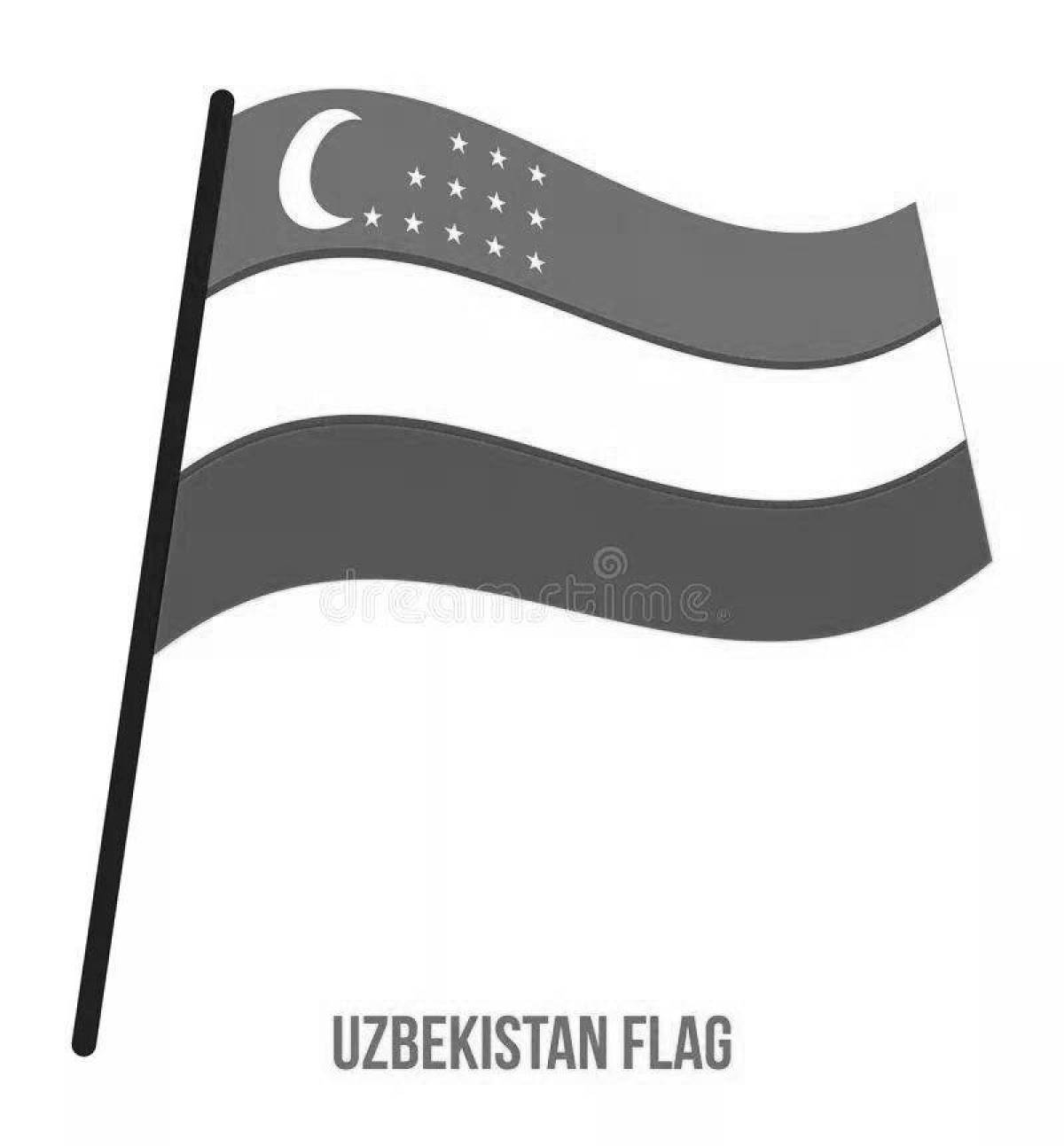 Раскраска веселый флаг узбекистана