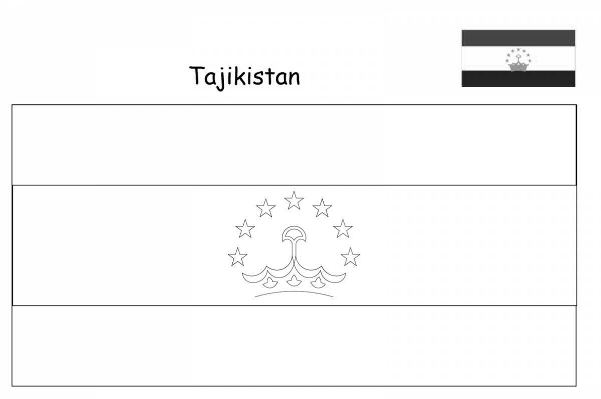 Раскраска привлекательный флаг узбекистана