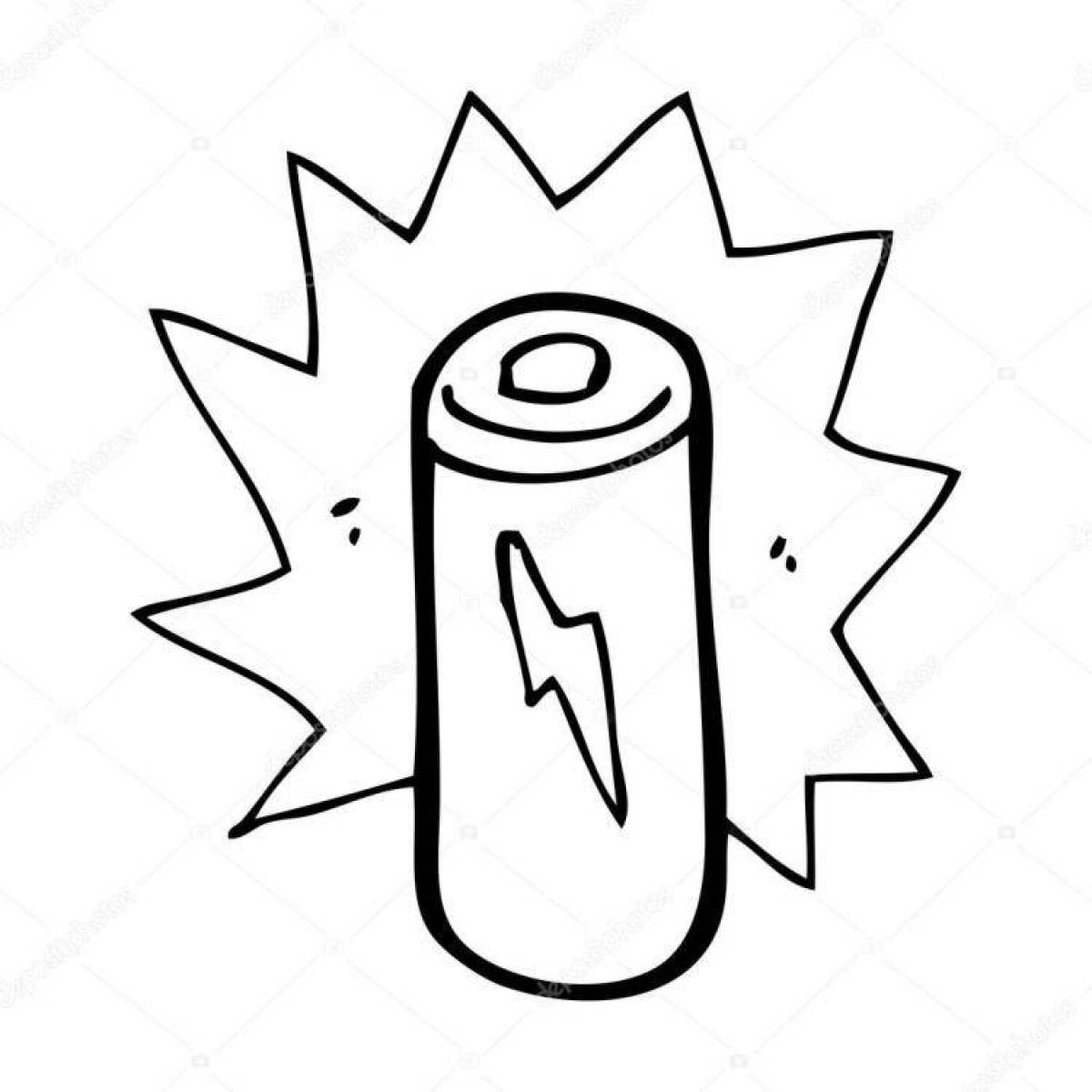 Color-frenzy battery coloring page