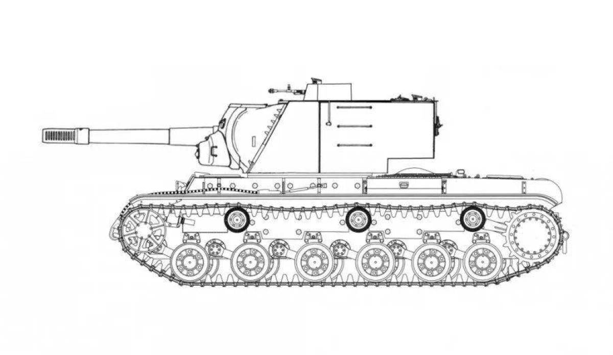 Раскраска сказочный танк кв2