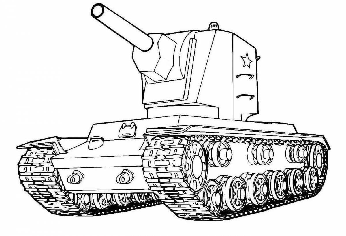 Раскраска манящий танк кв2