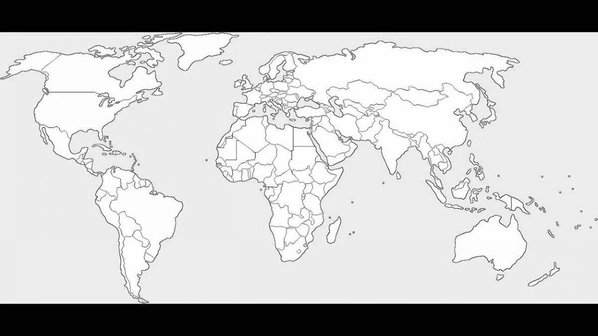 Блестящая раскраска политическая карта мира