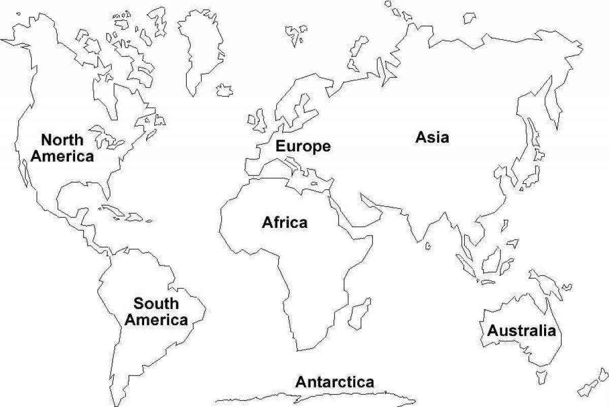 Восхитительная раскраска политическая карта мира