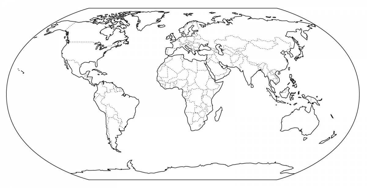 Художественная раскраска политическая карта мира