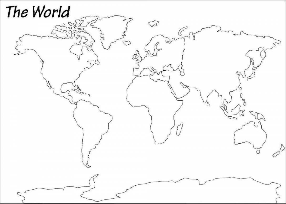 Креативная раскраска политическая карта мира