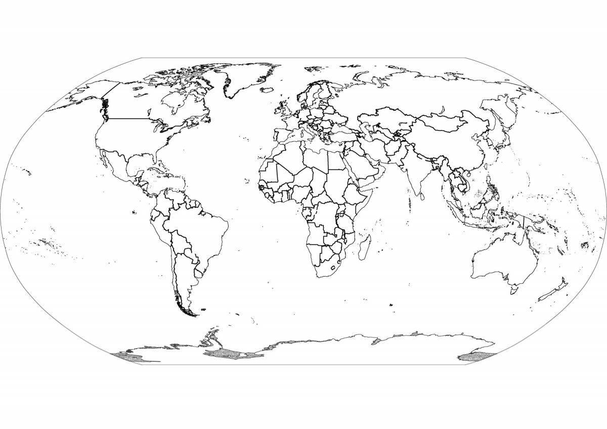 Интригующая раскраска политическая карта мира