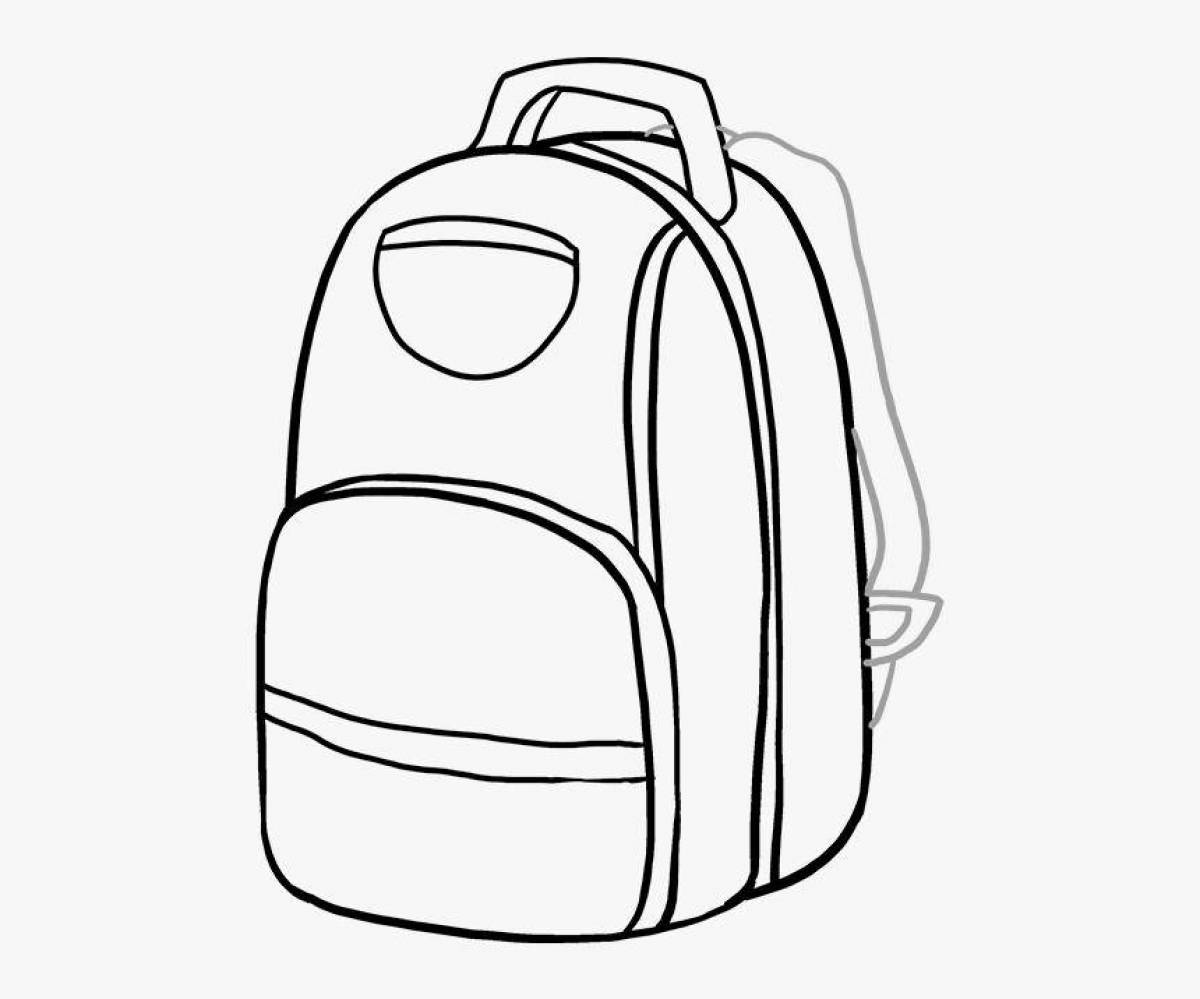 Раскраска радостная школьная сумка