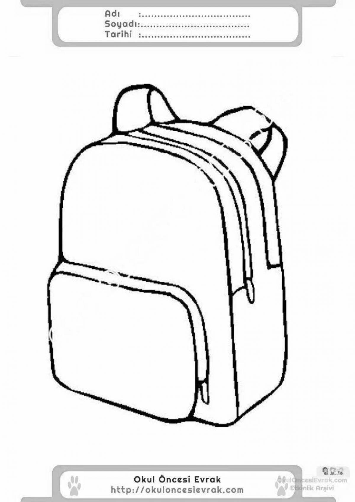 Раскраска сияющая школьная сумка