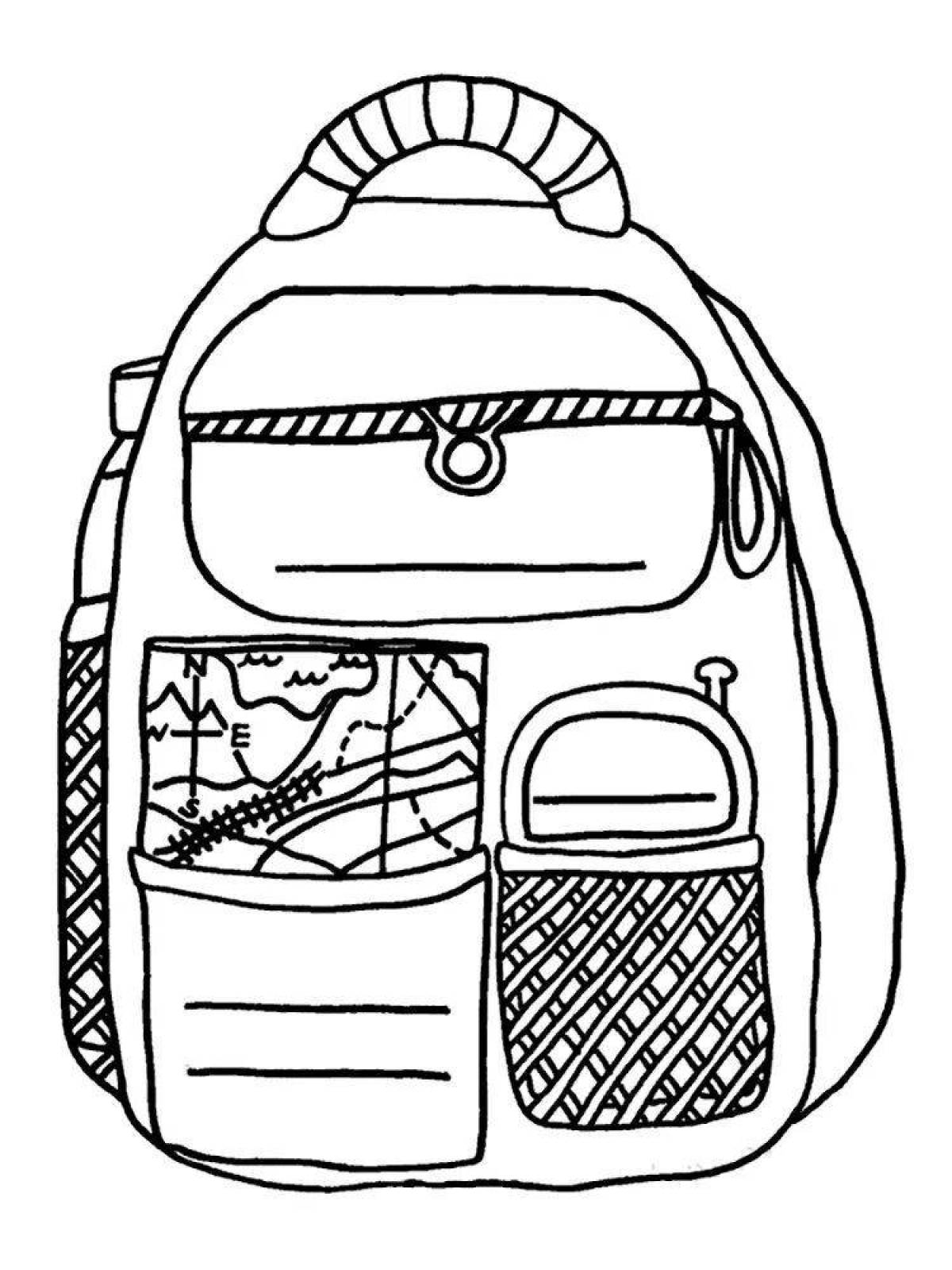 Раскраска элегантная школьная сумка