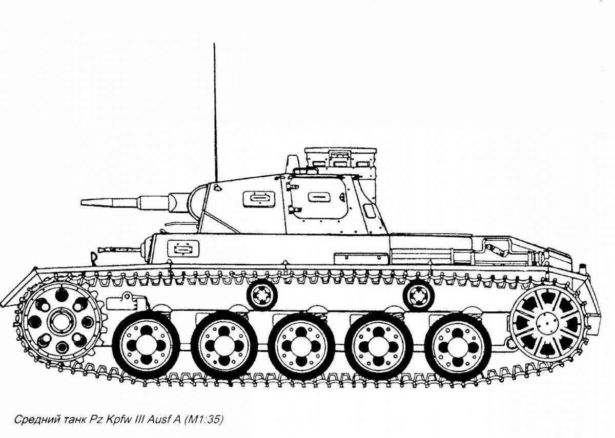Раскраска величественный немецкий танк