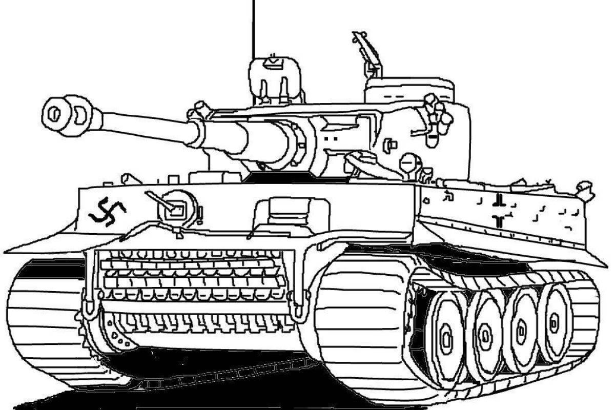 Раскраска светящийся немецкий танк