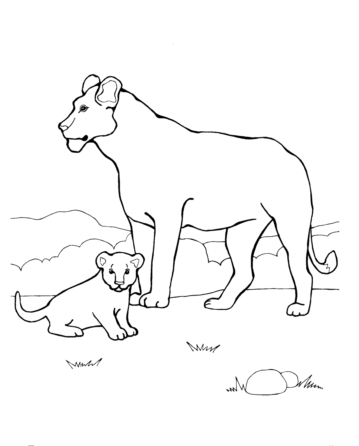 Львица и детеныш