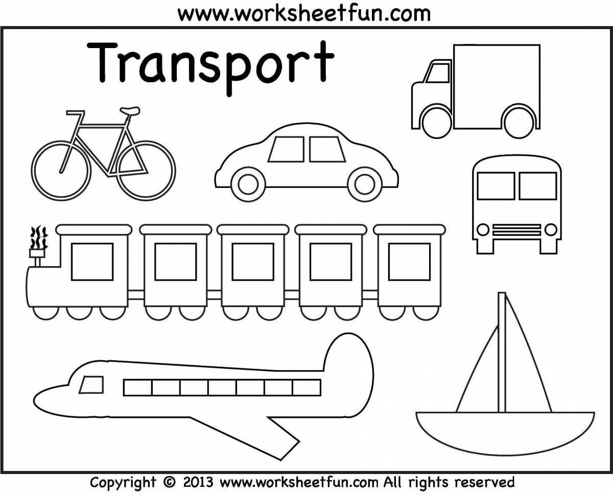Оживленная страница с транспортом средней группы