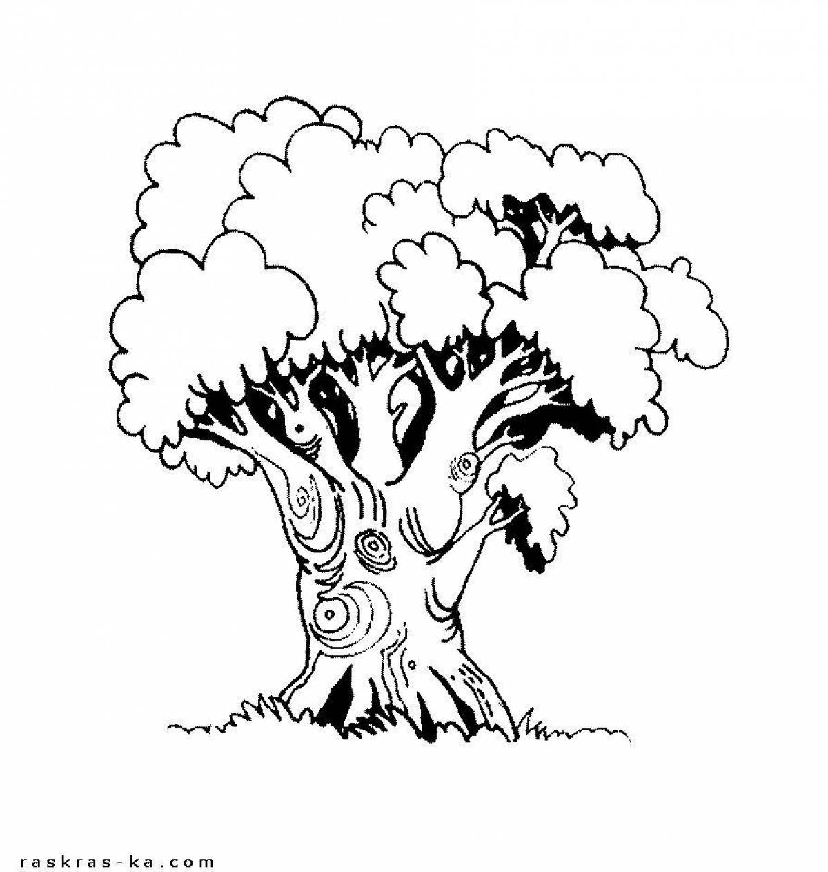 Экзотическая раскраска дерево с дуплом
