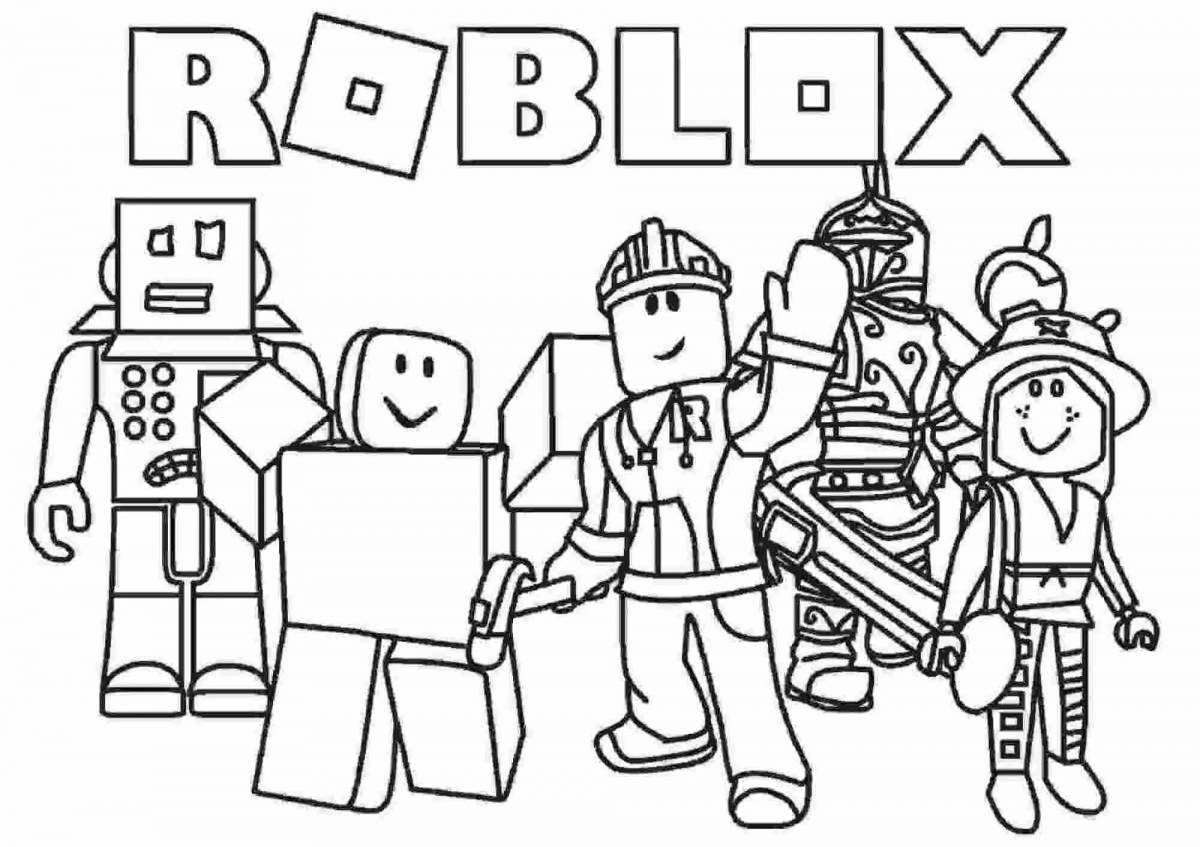 Цветные сумасшедшие персонажи roblox раскраска