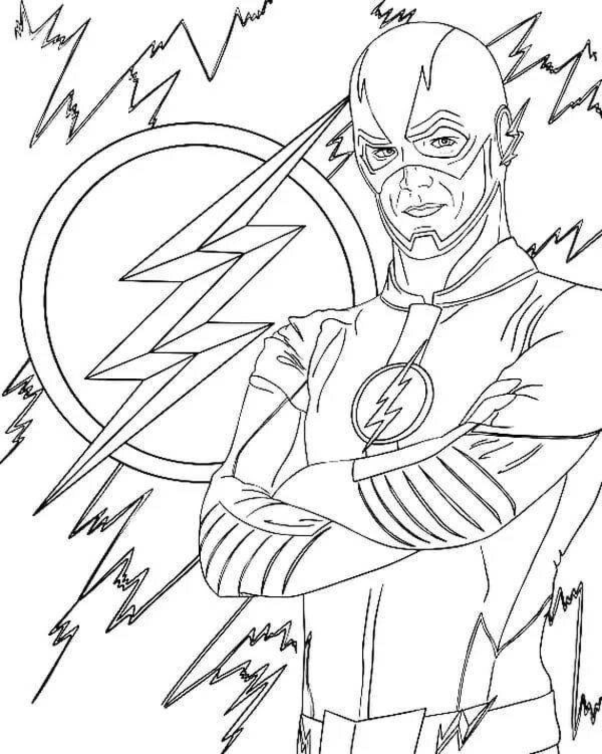 Radiant coloring page flash superhero
