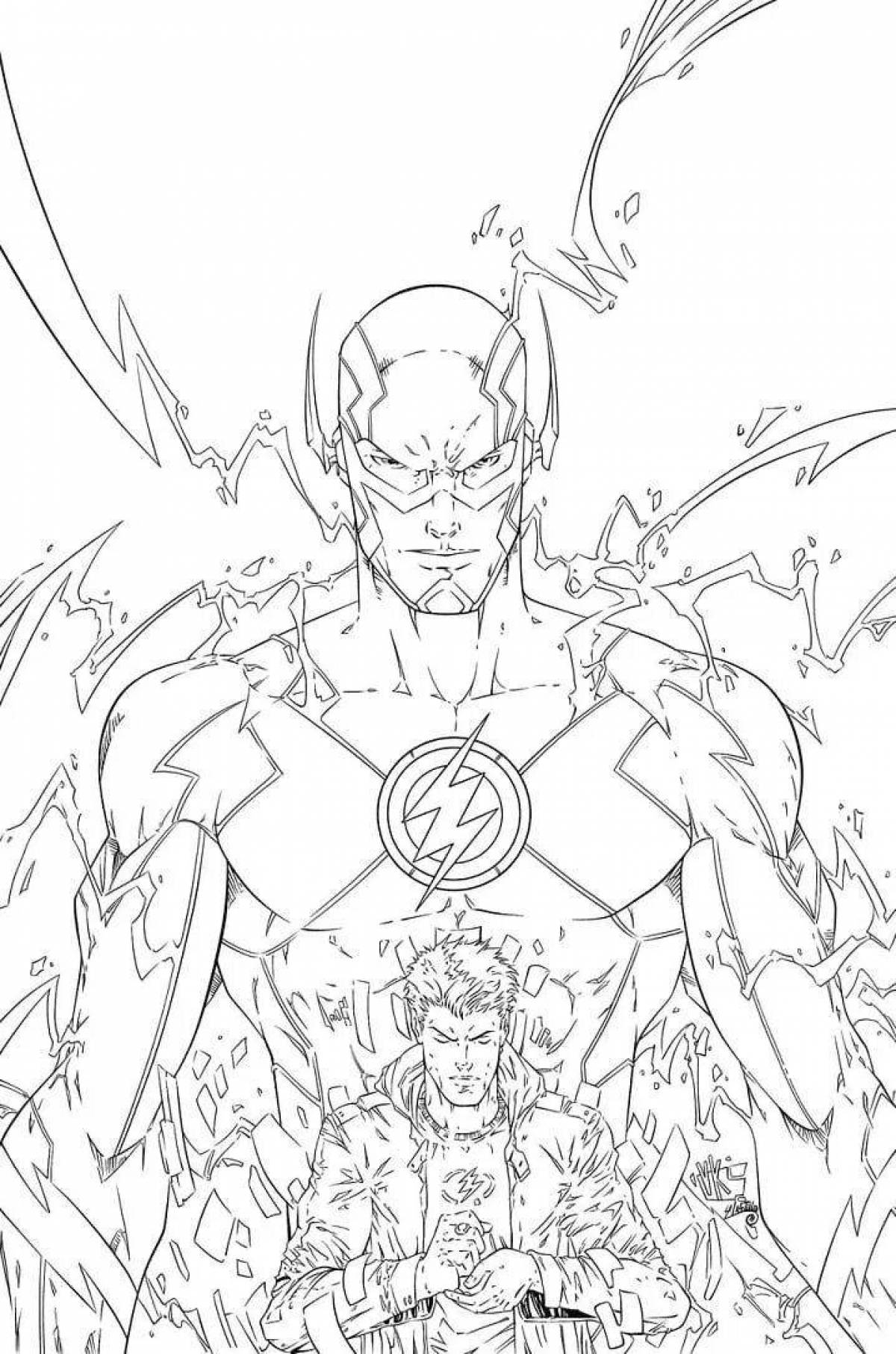 Блестящая раскраска flash superhero