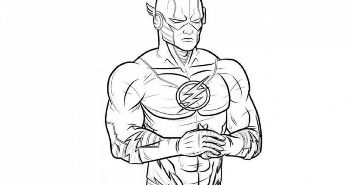 Роскошная раскраска flash superhero