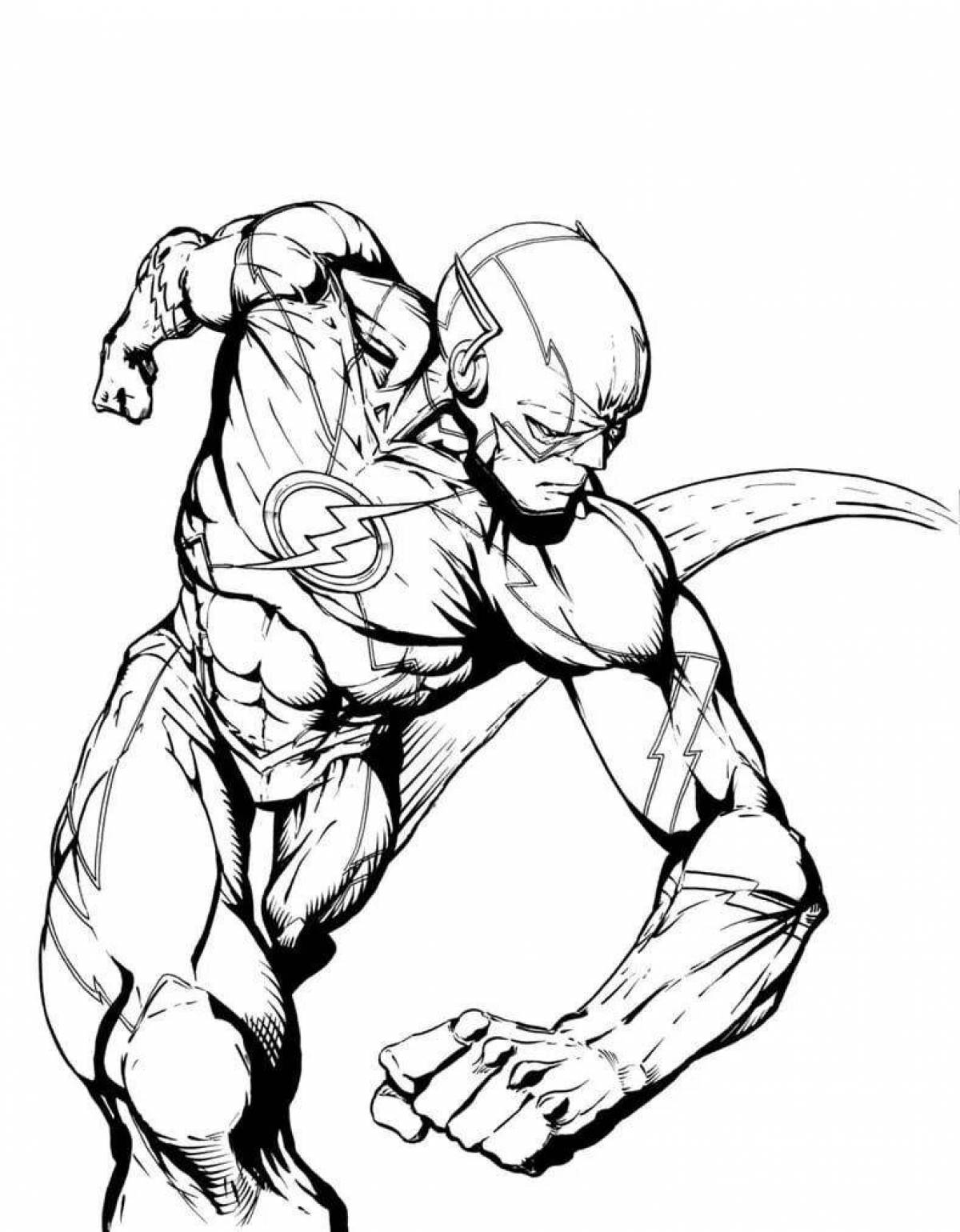 Впечатляющая раскраска flash superhero