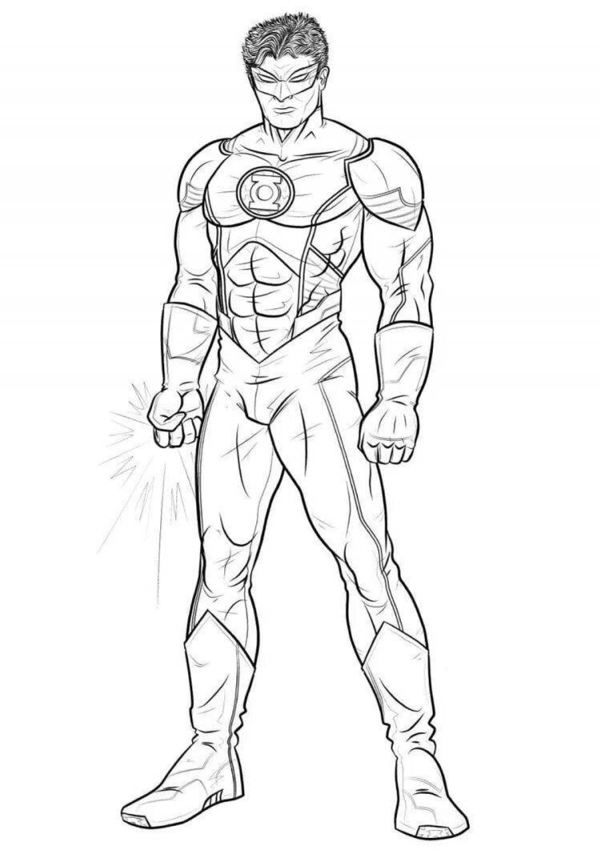 Forceful coloring page flash superhero