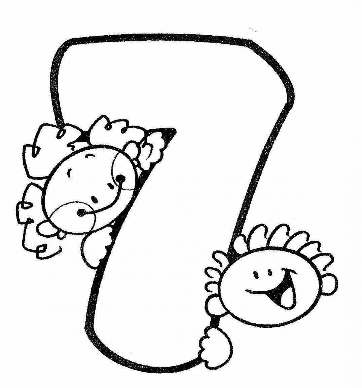 Color-frenzy funny numbers coloring page