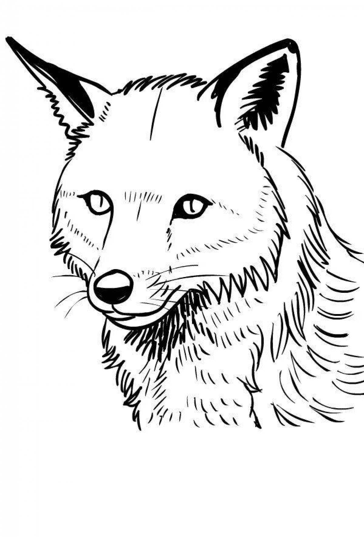 Яркая раскраска фигурка лисы