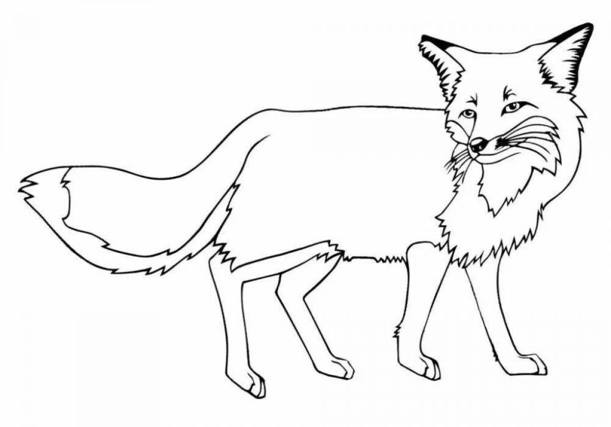 Vivacious coloring page fox figure