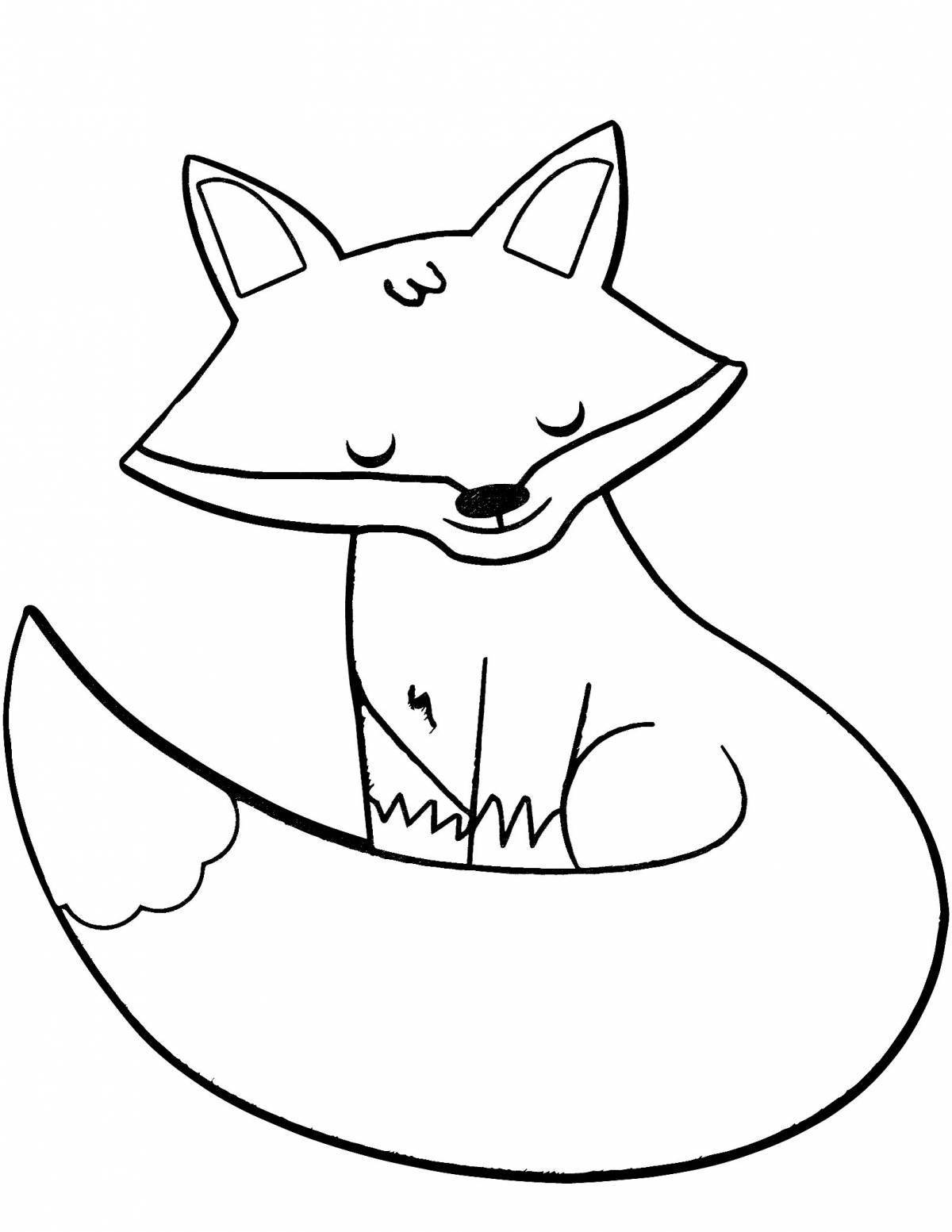 Serene coloring page fox figure