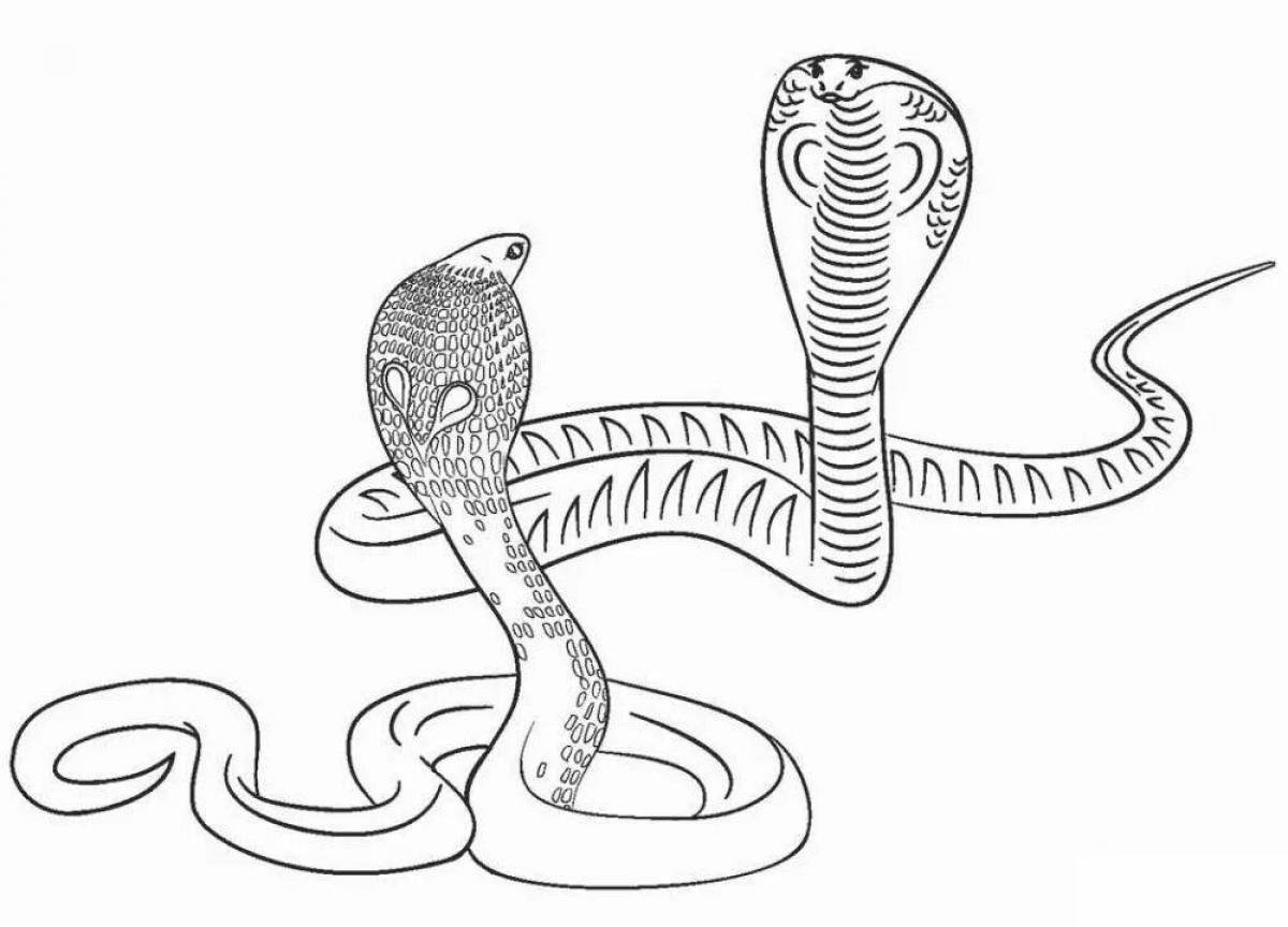 Великолепная раскраска королевская кобра