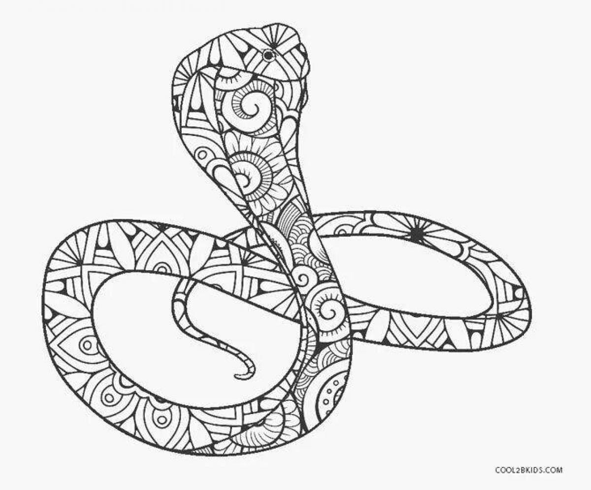 Внушительная раскраска королевская кобра