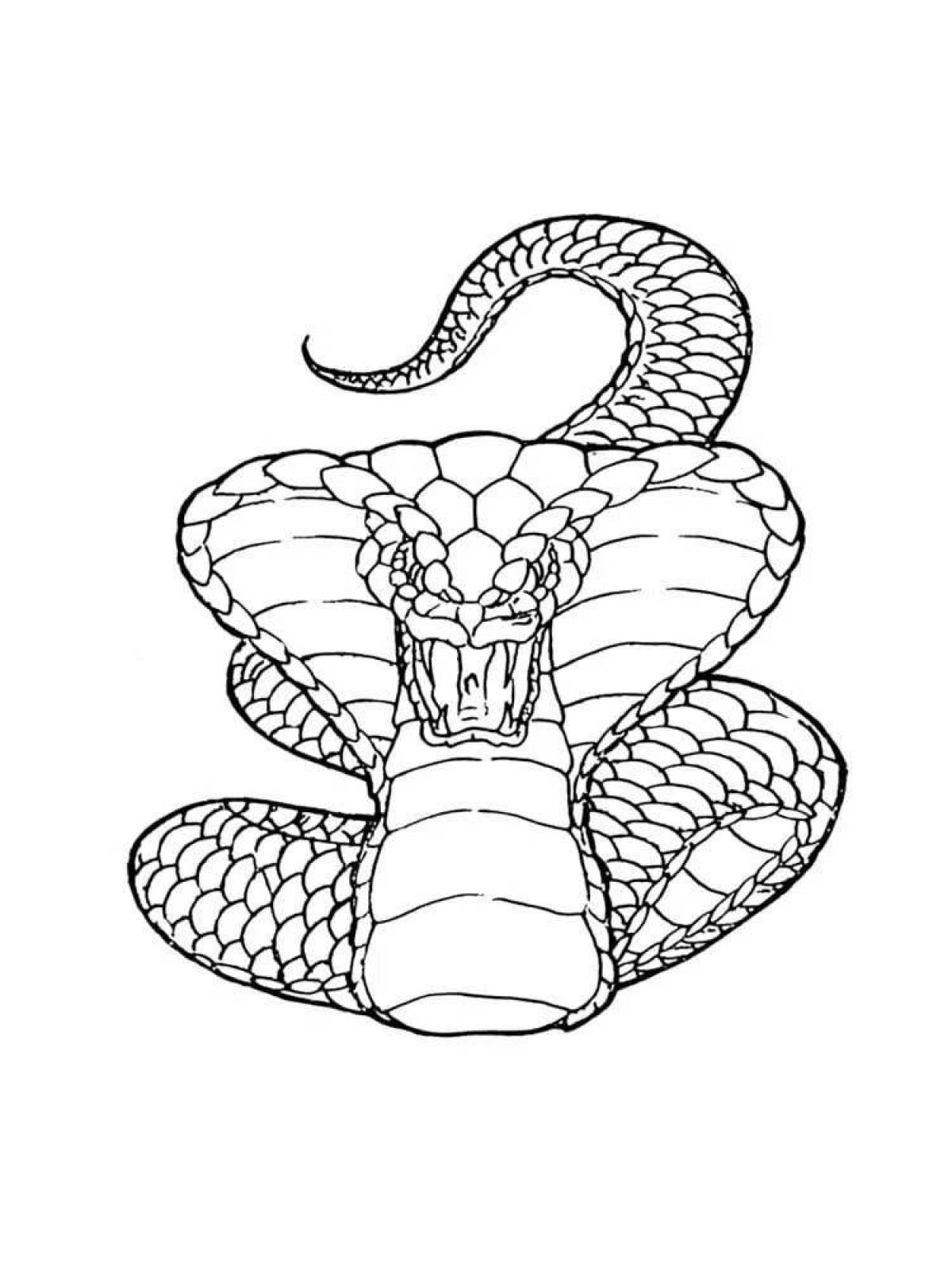 Экзотическая раскраска королевская кобра