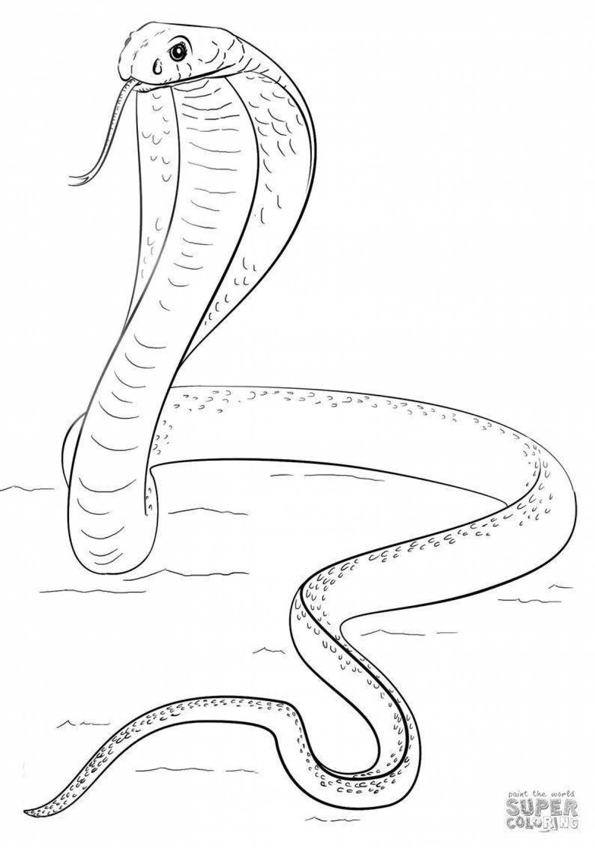 Роскошная раскраска королевская кобра