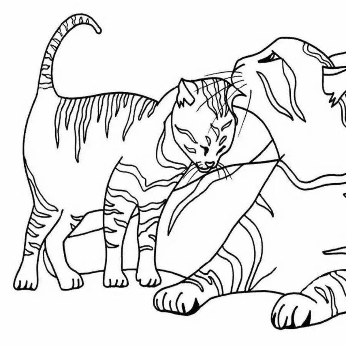 Раскраска свирепая бенгальская кошка