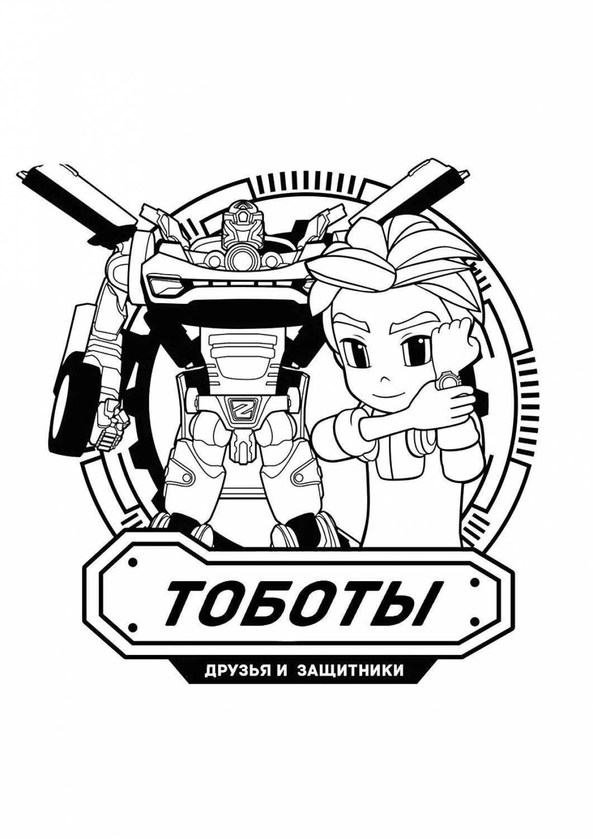 Color-dynamic tobot x coloring page