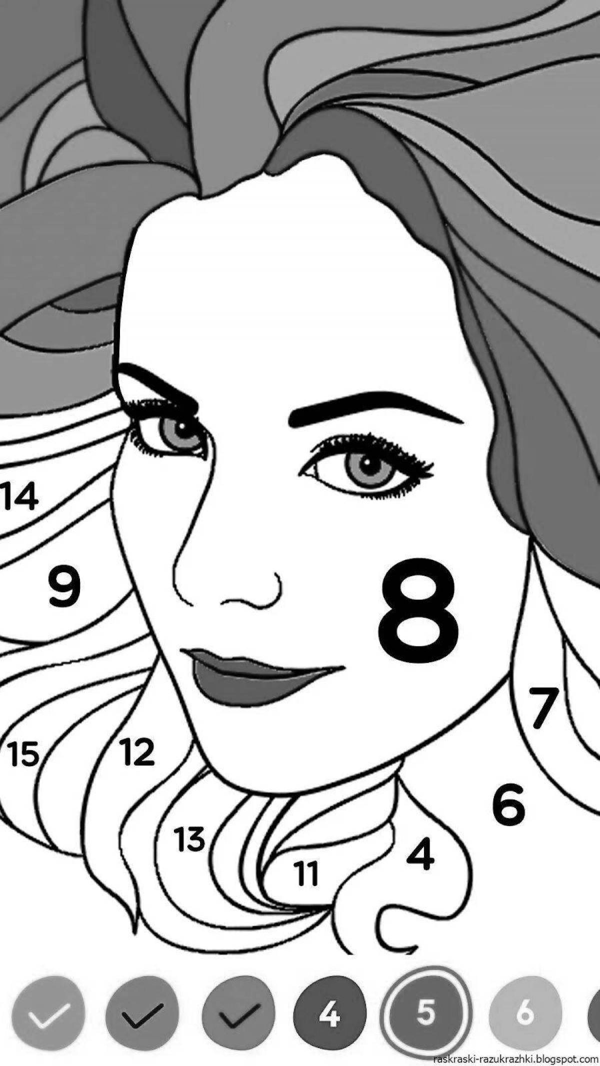 Radiant coloring page happy color game by numbers