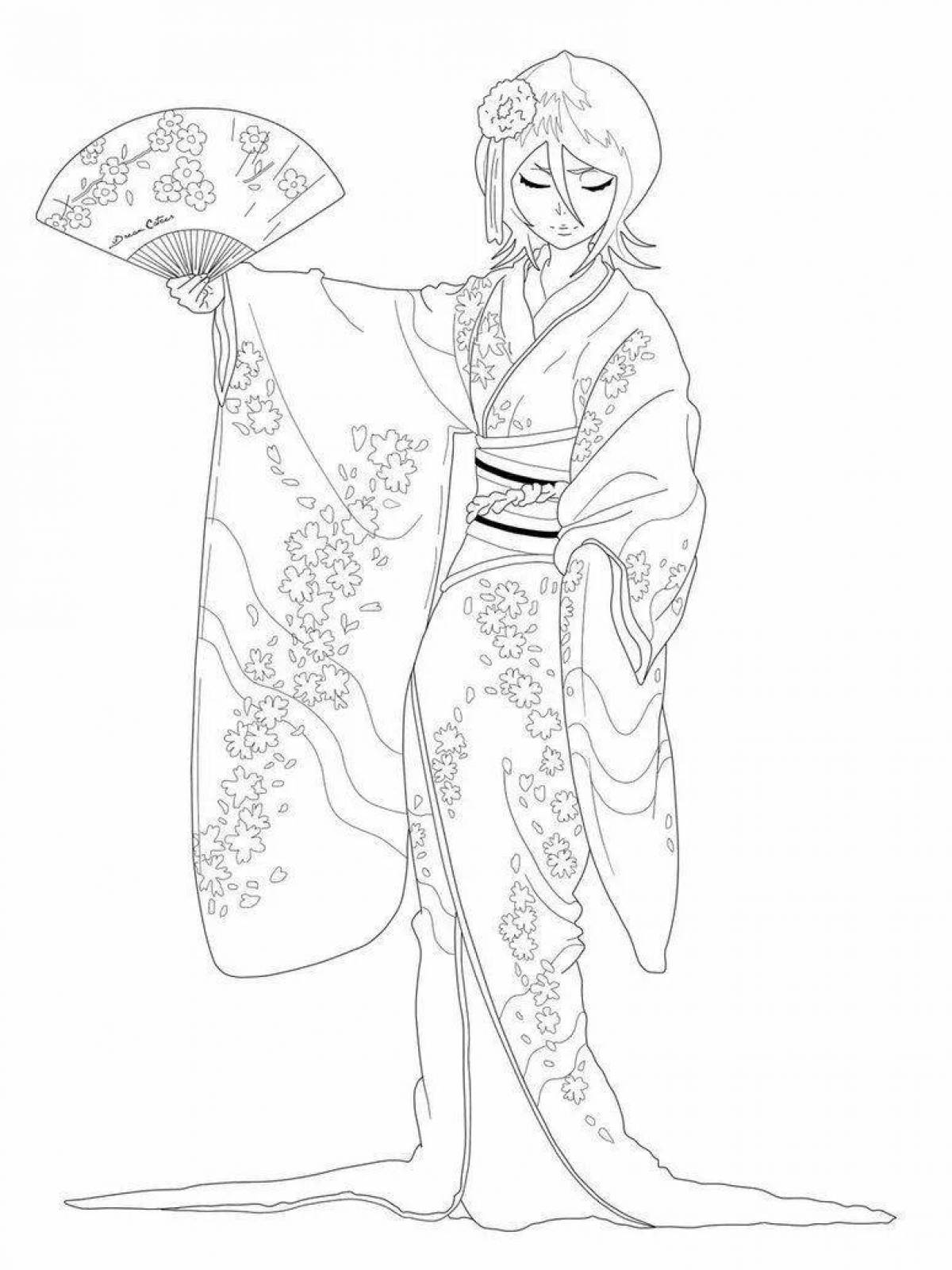 Японка в кимоно рисунок 4 класс #7