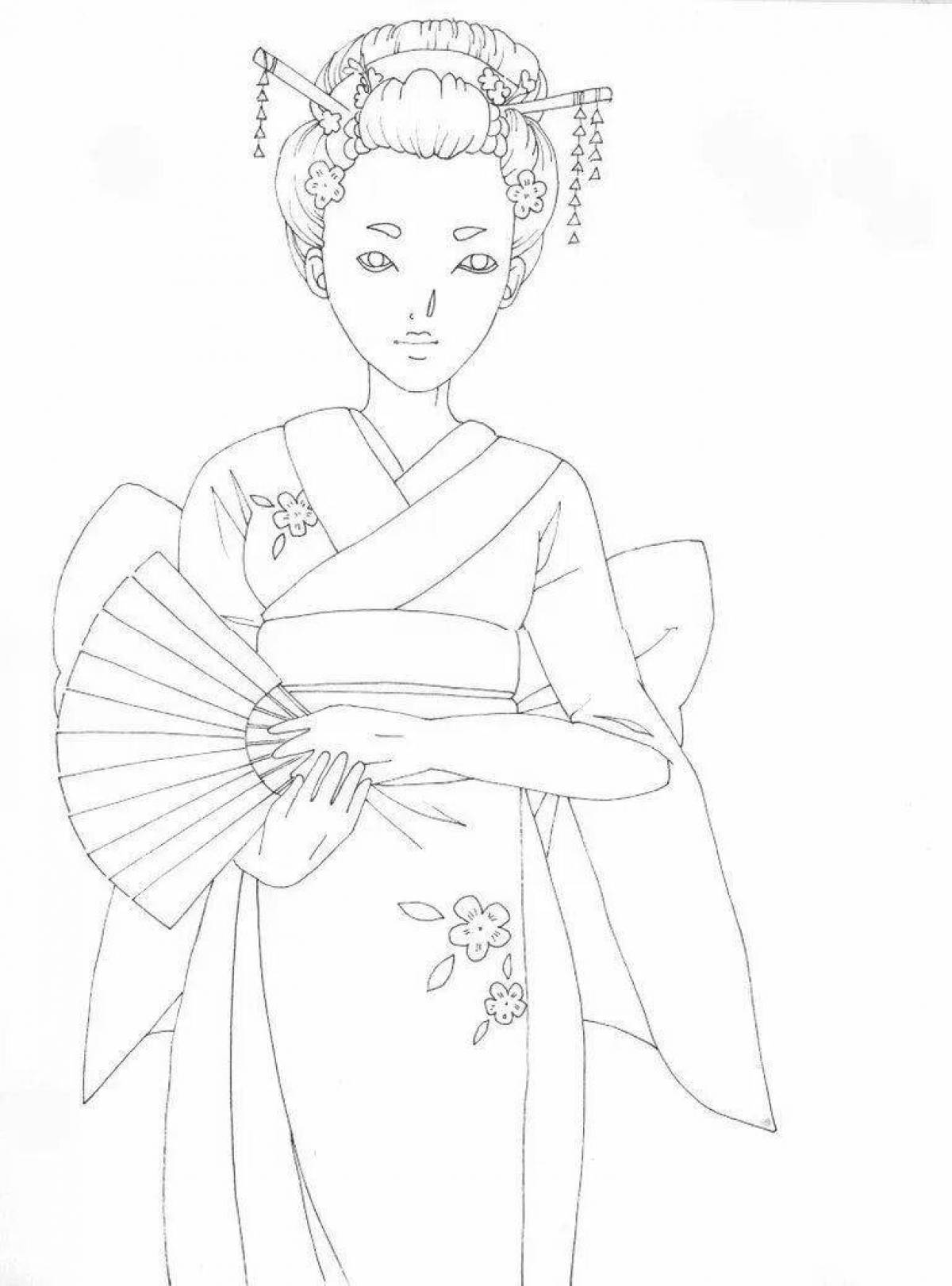 Японка в кимоно рисунок 4 класс #9