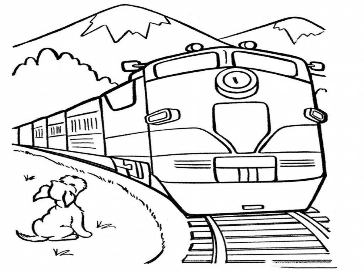 Раскраска сказочный поезд ржд