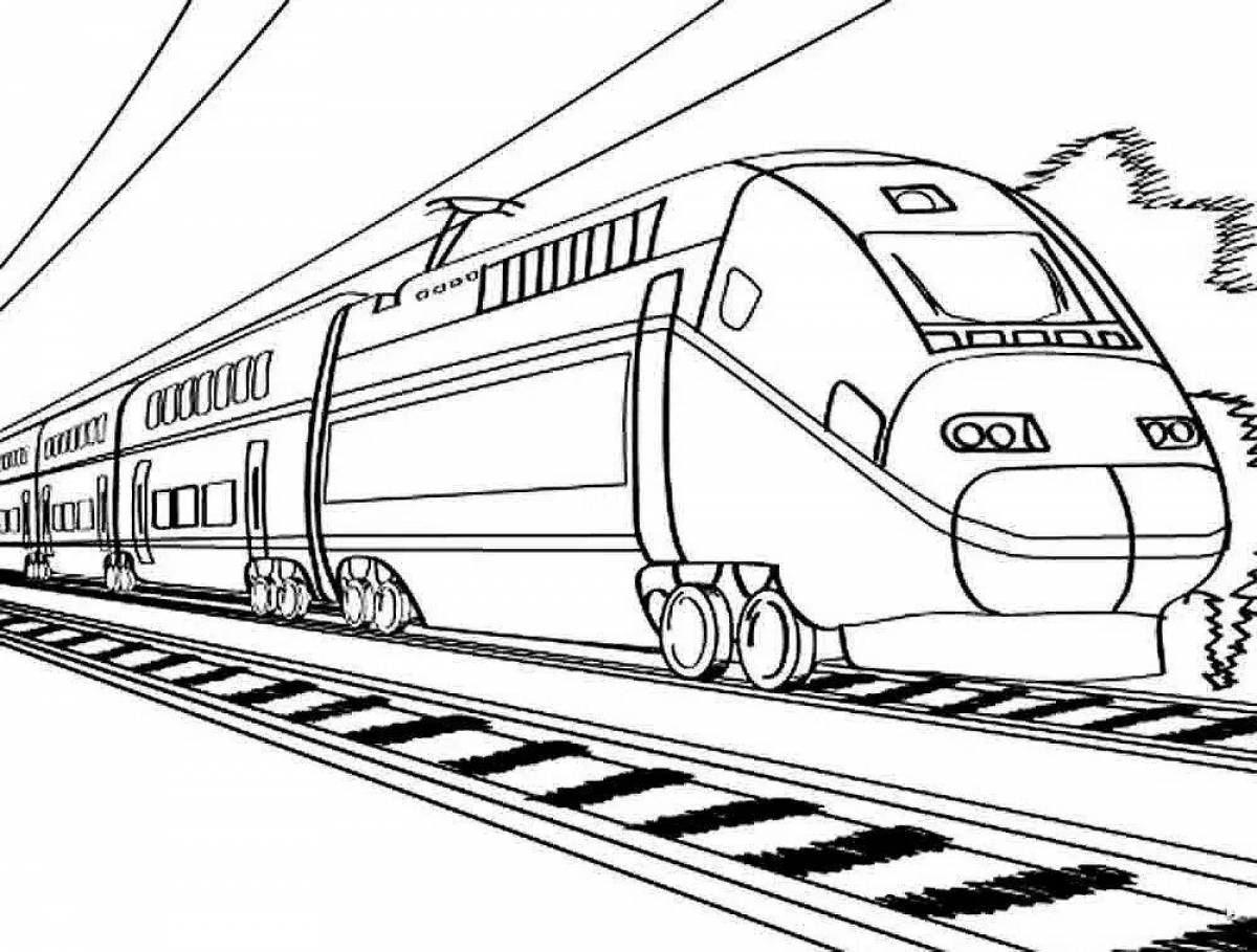 Раскраска изящный поезд ржд