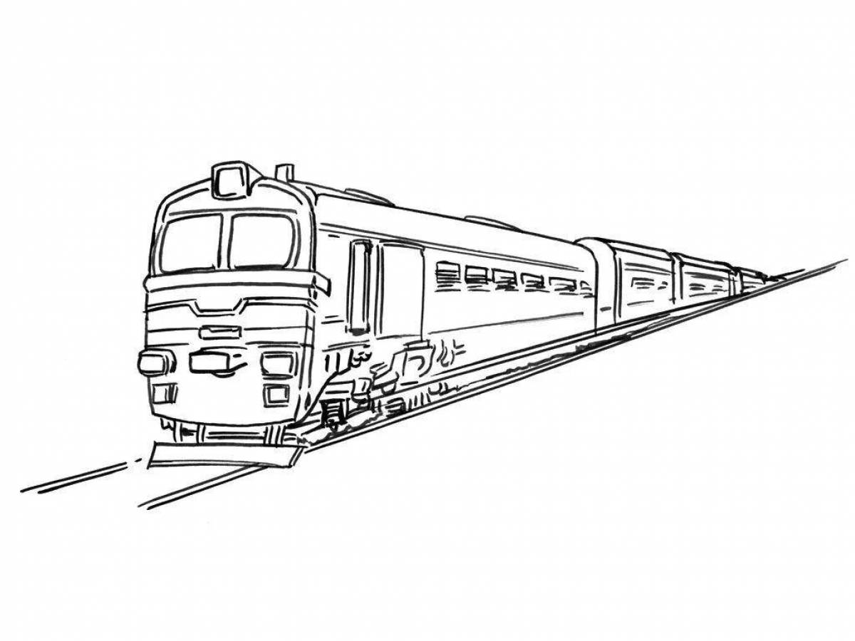 Раскраска самобытный поезд ржд
