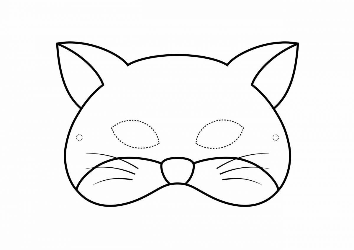 Раскраска инновационная маска кошки