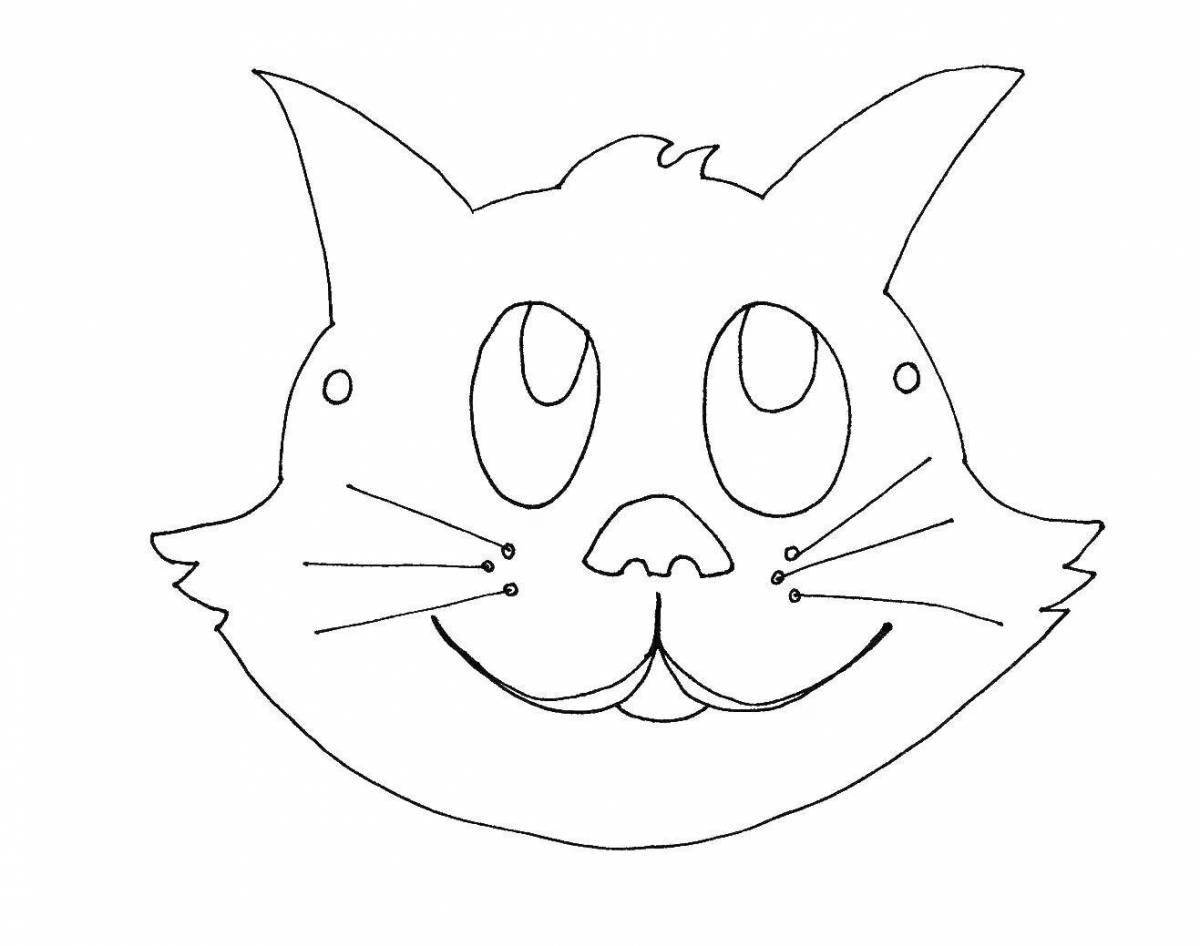 Привлекательная маска кошки раскраска