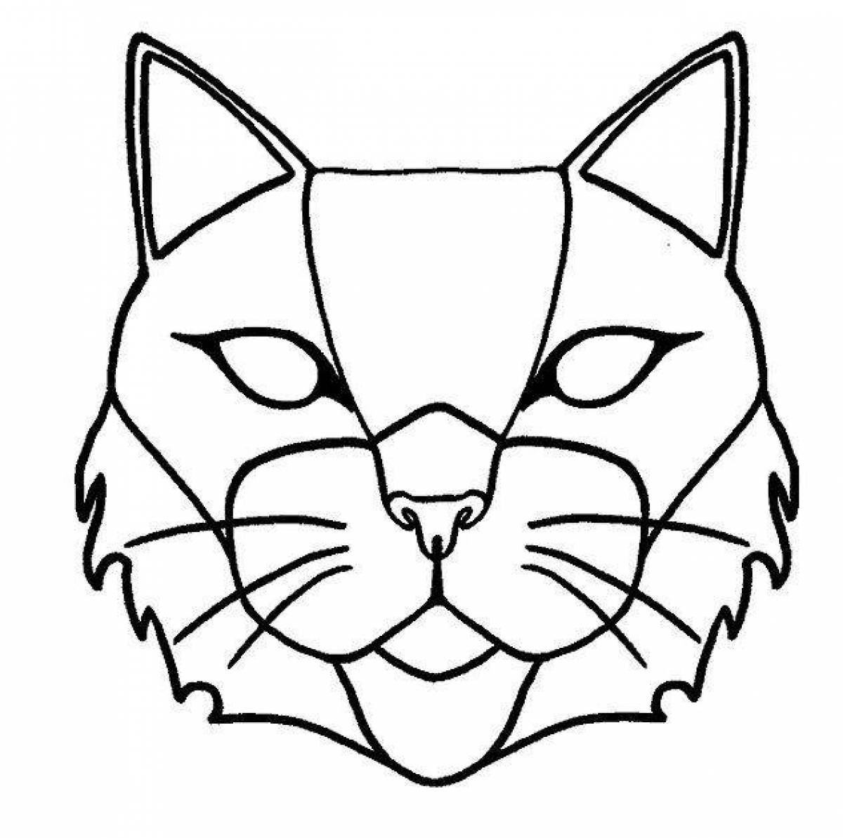 Раскраска изысканная маска кошки