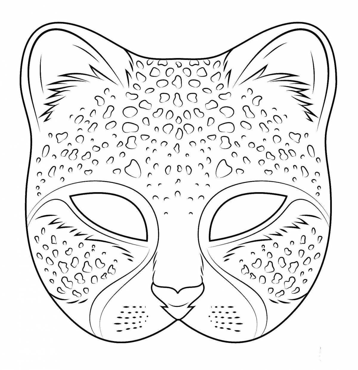 Раскраска маска изящной кошки