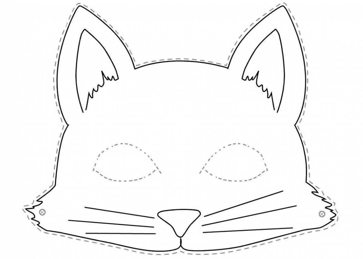 Раскраска живая маска кошки