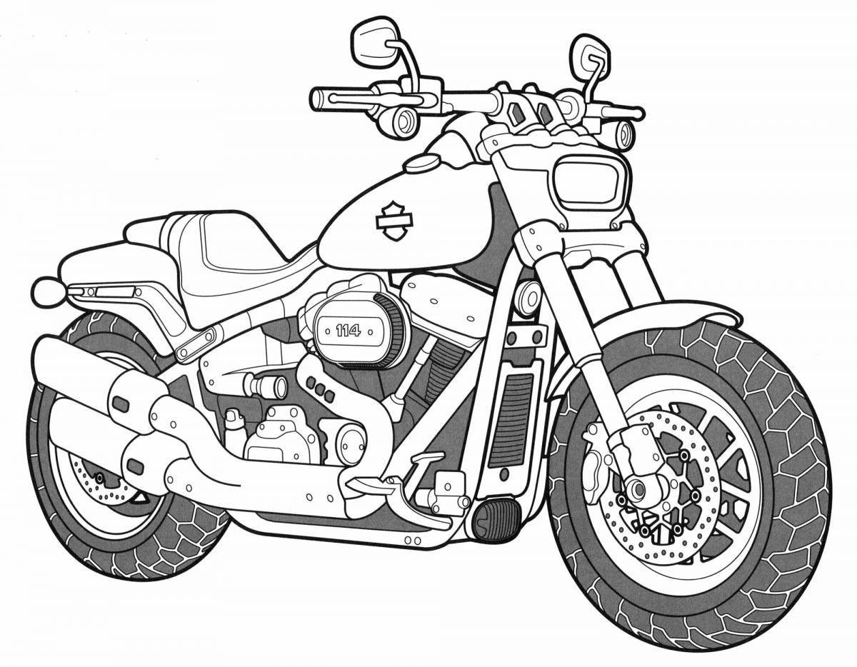Красочная страница раскраски полиции мотоциклов