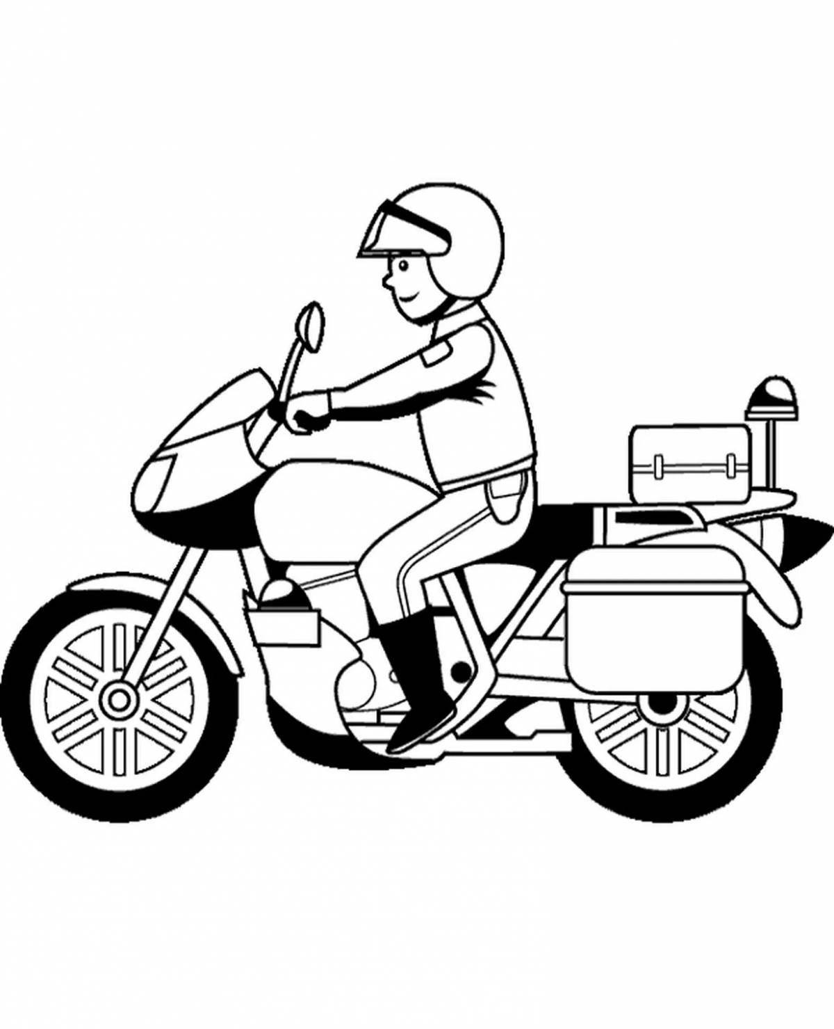 Раскраска дерзкая мотоциклетная полиция