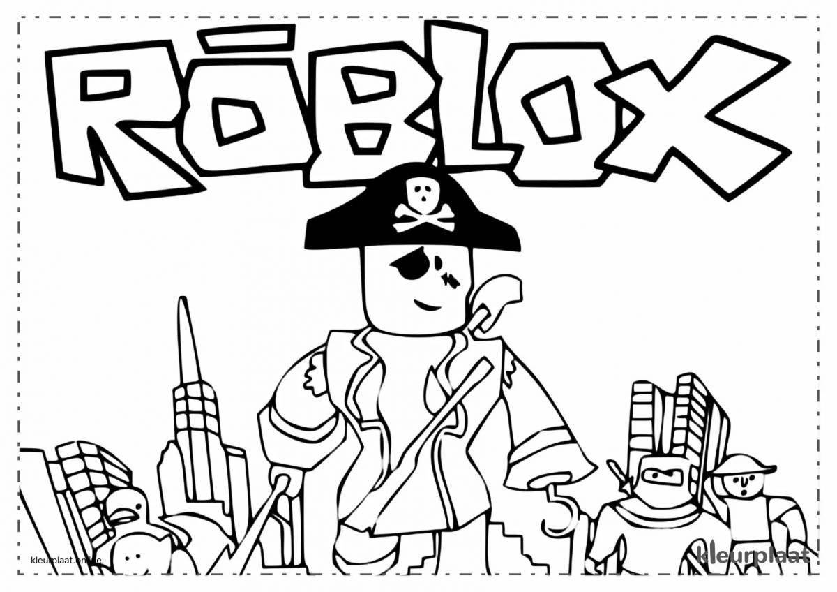 Цветная яркая страница раскраски roblox pozzy